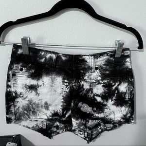 Black and White Tie-Dye Shorts